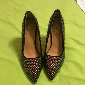 Ladies multi color studded heels